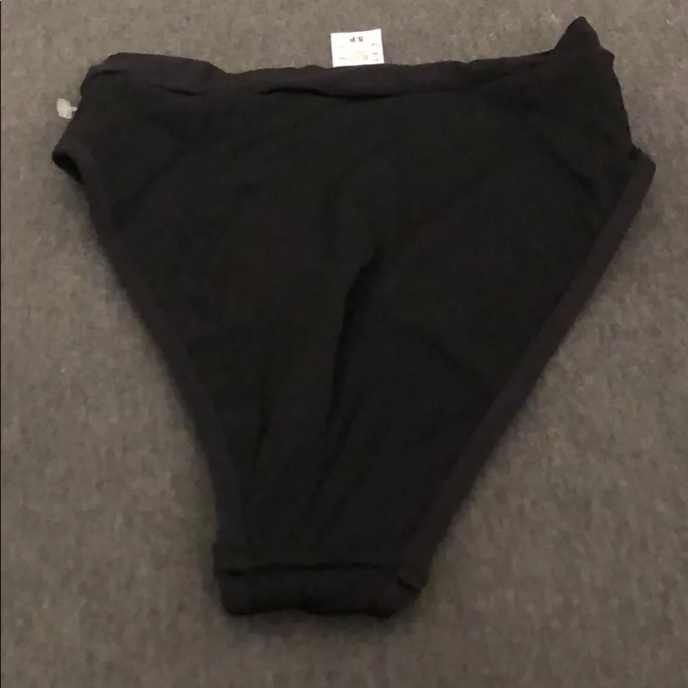 L*SPACE BLACK PORTIA HIGH WAIST BITSY CUT BIKINI.